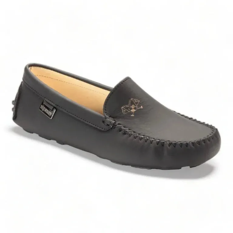 2549 - Black Sahara Leather Soft Loafer for Girl by London Kids