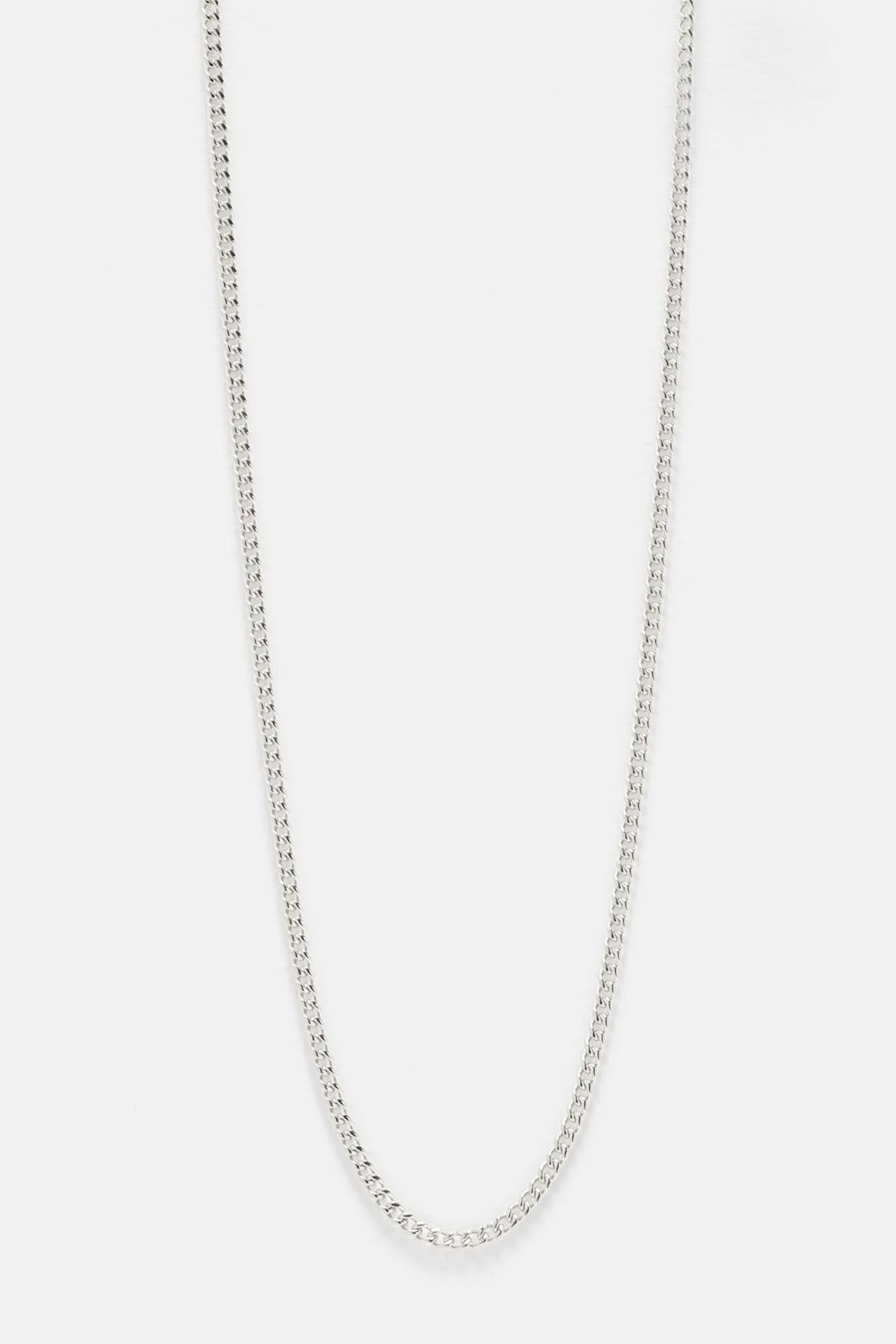 3mm Premium 18″ Cuban Chain Necklace - Silver