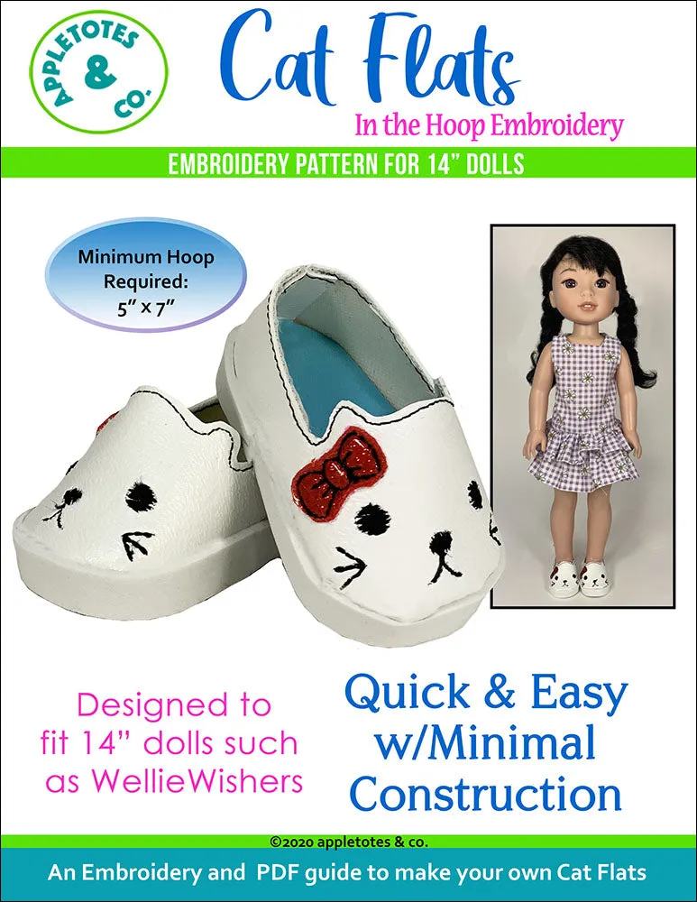 Animal Flats 2 Collection ITH Embroidery Patterns for 14" Dolls