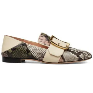 BALLY Janelle Patchwork Loafers Cream Multi SIZE 40