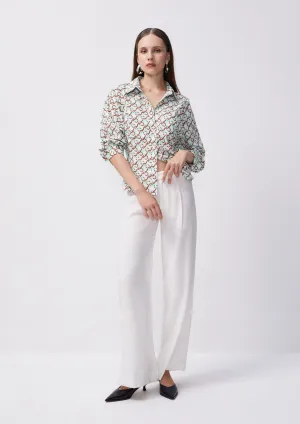 Beachside Oasis Print Long Sleeve Shirt