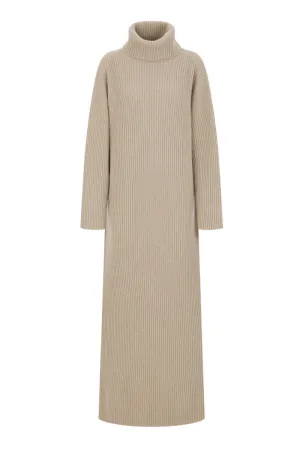 BIANCA CASHMERE DRESS IN SAND