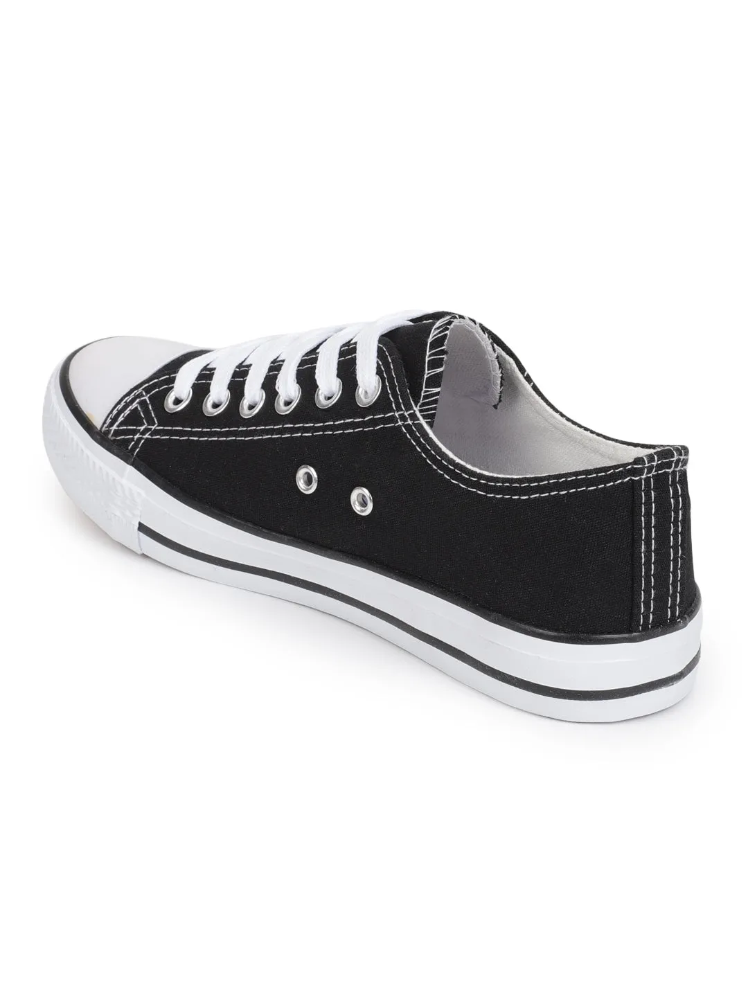 Black Canvas Lace Up Sneakers (TC-CAN1-BLK)