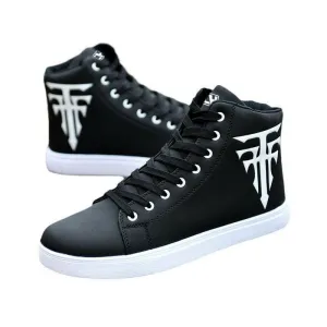 Black High-top Sneakers with White Logo for Summer Shoes Breathable