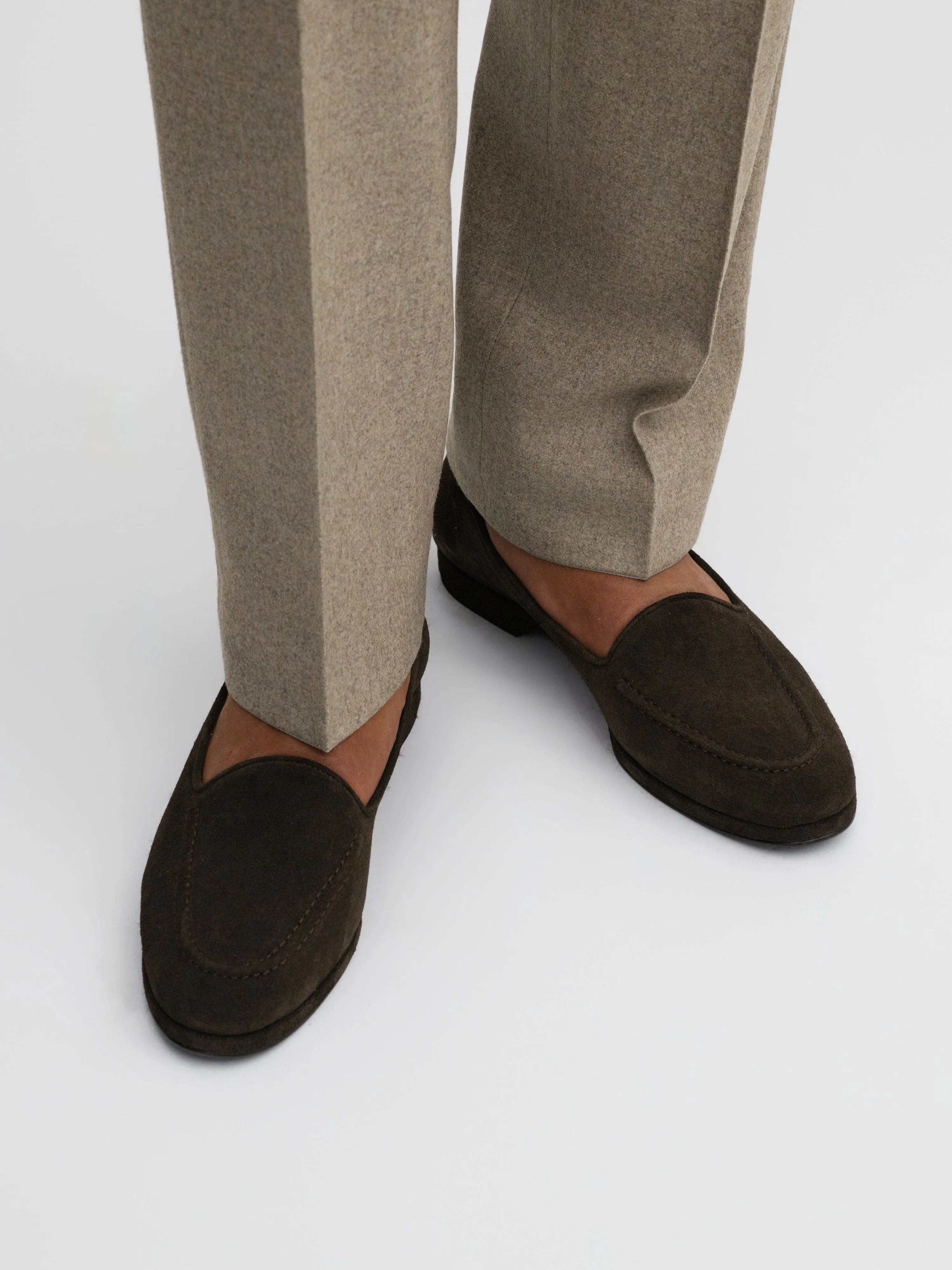 Brown Suede Belgian Loafers