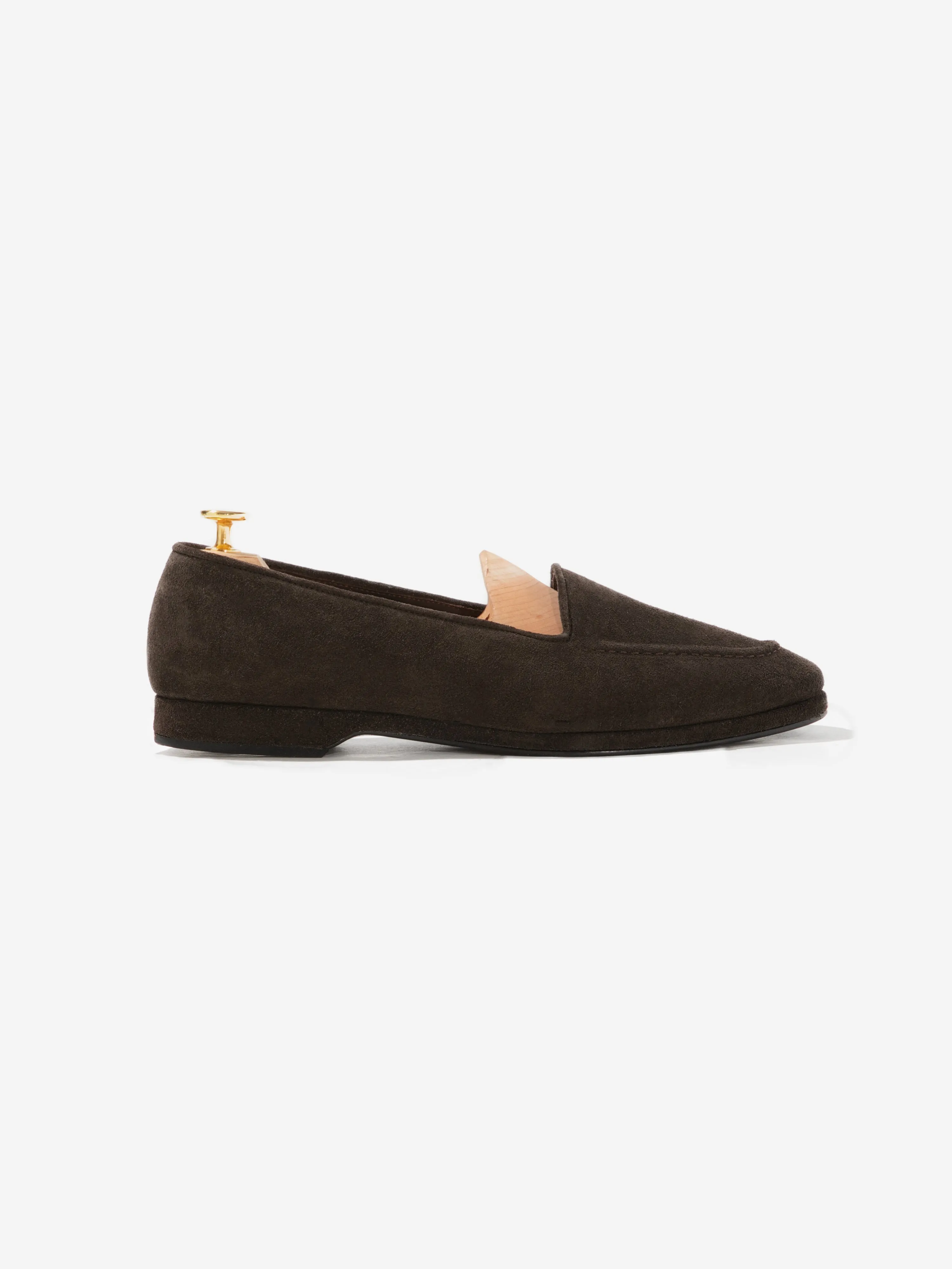 Brown Suede Belgian Loafers