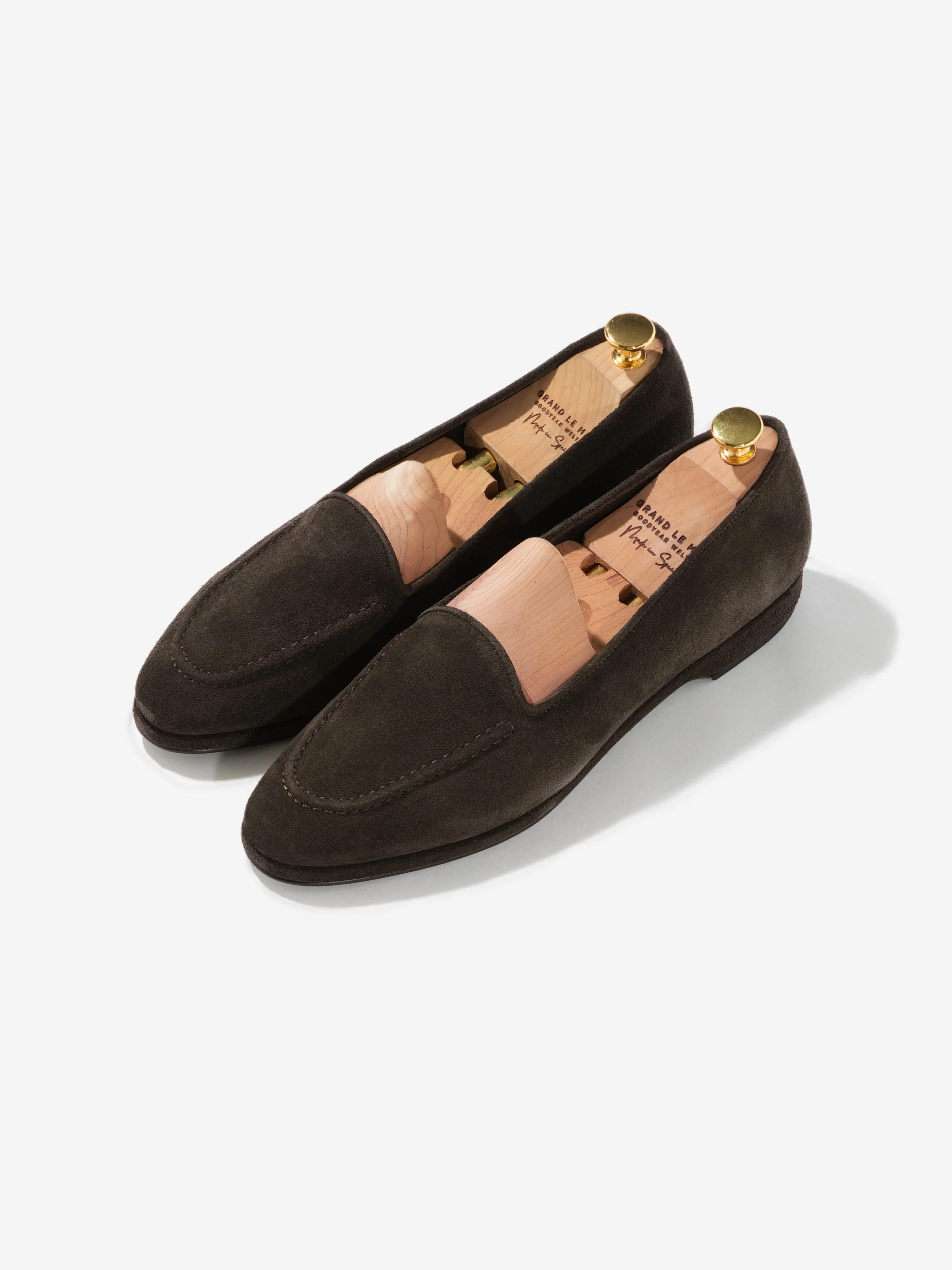 Brown Suede Belgian Loafers