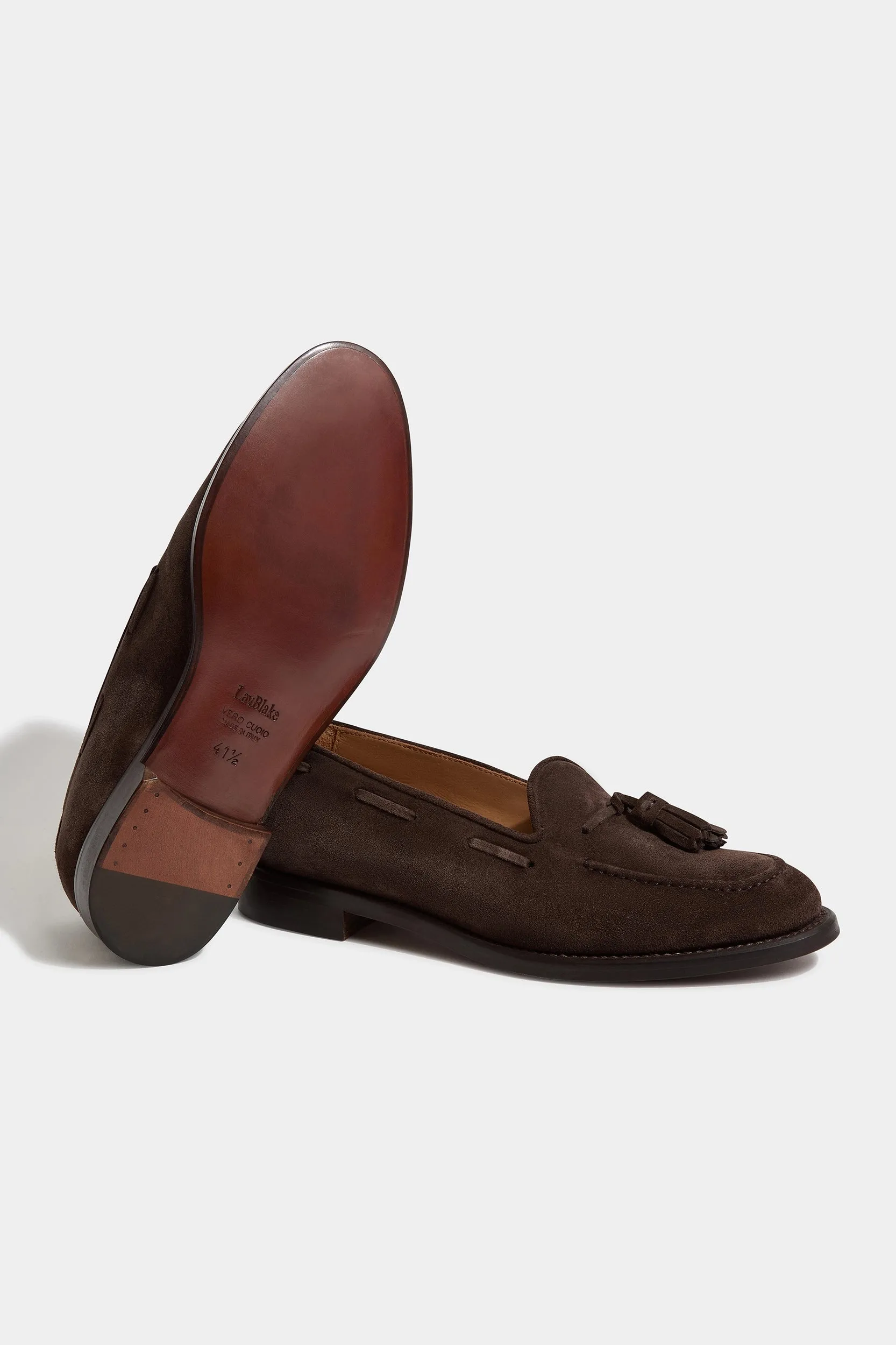 Brown suede tassel loafers - Made In Italy