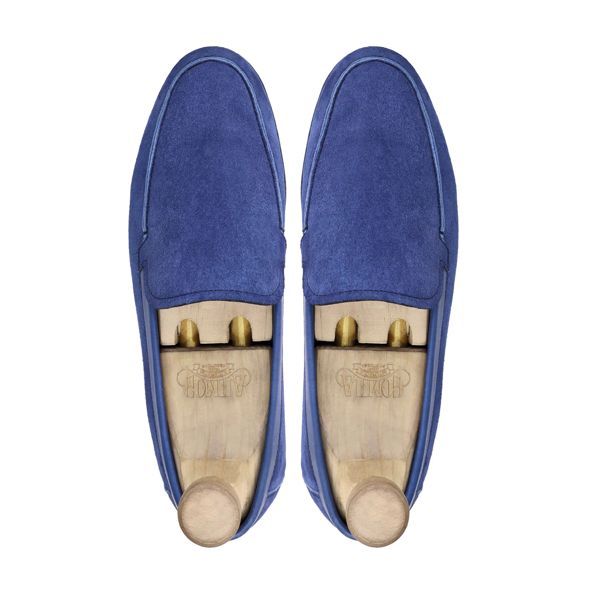 Brussels - Men's Light Blue Kid Suede Loafer