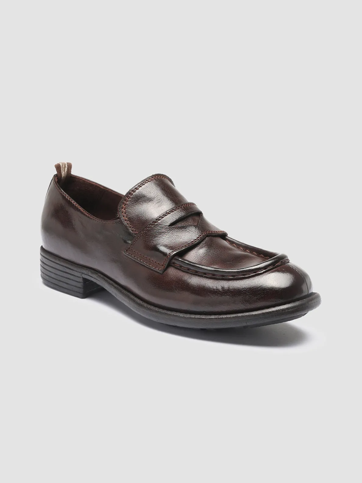 CALIXTE 020 - Brown Leather loafers