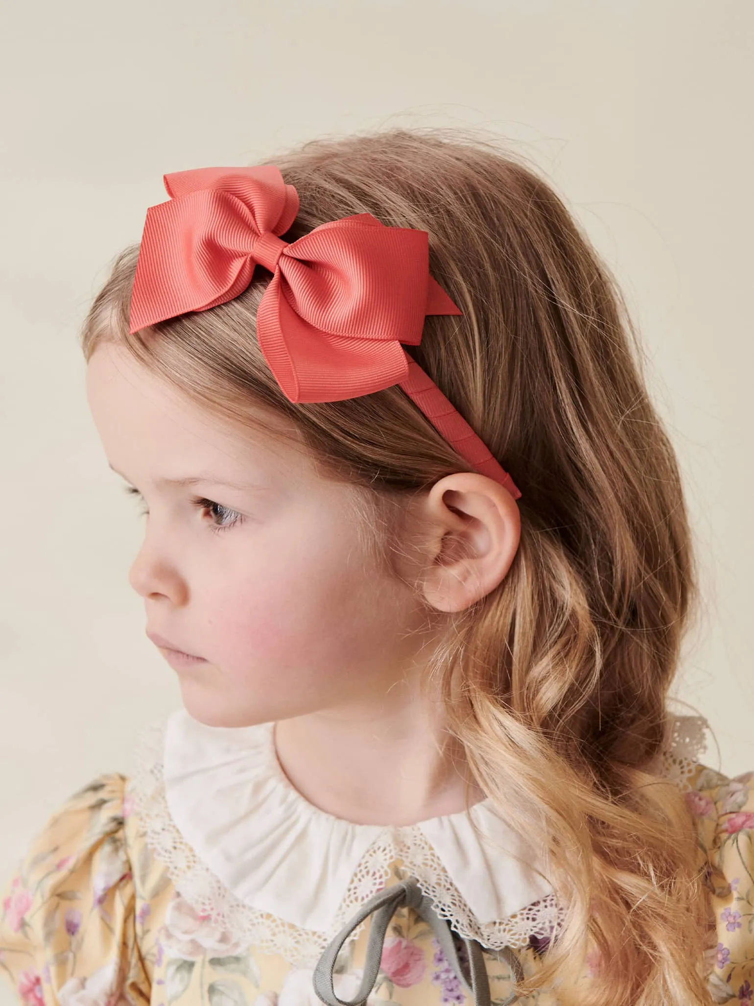 Coral Big Bow Girl Headband