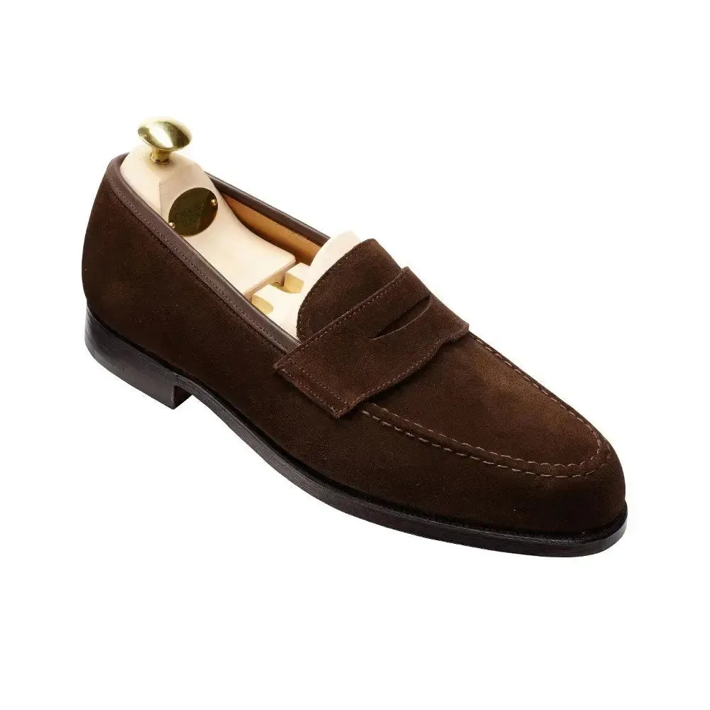 Dark Brown Boston Suede Penny Loafer