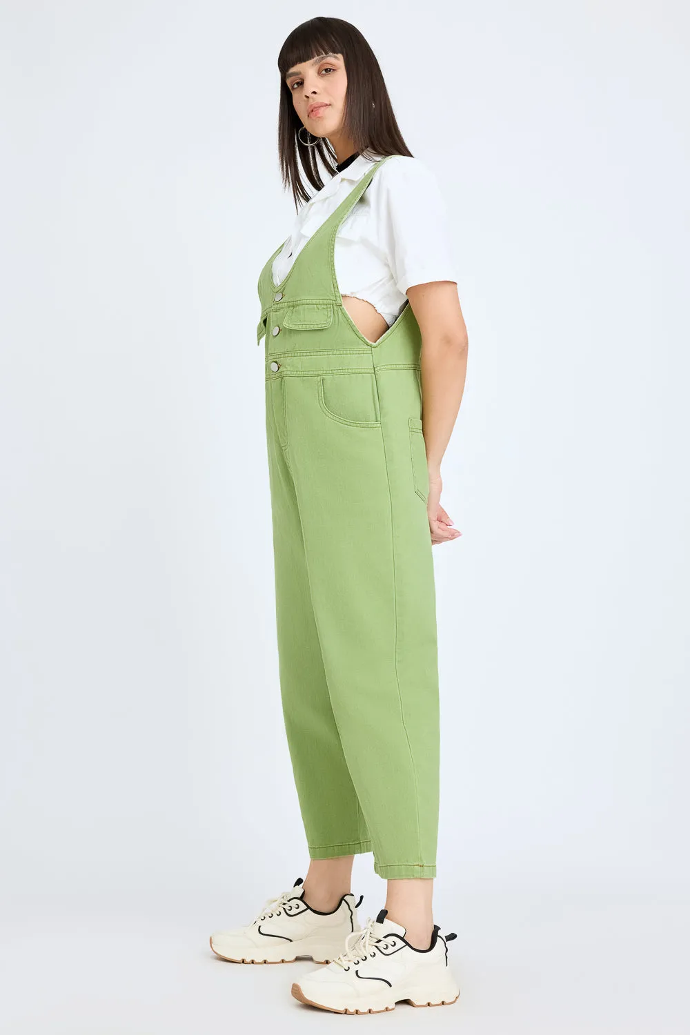 Denim Green Summer Dungaree