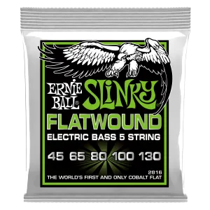 Ernie Ball 2816 Regular Slinky 5-String Flatwound Electric Bass Strings - 45-130