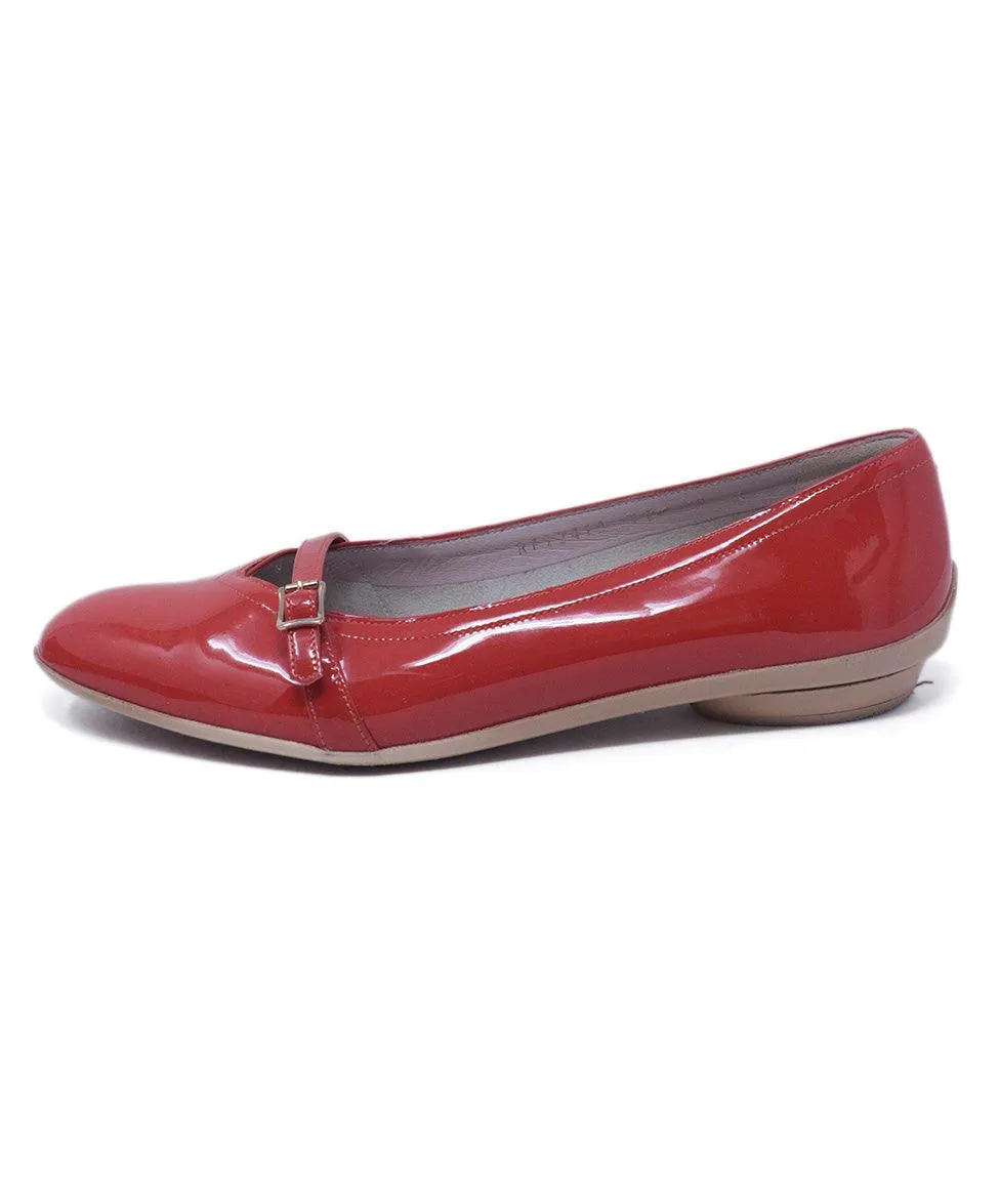 Ferragamo Orange Patent Leather Flats sz 7