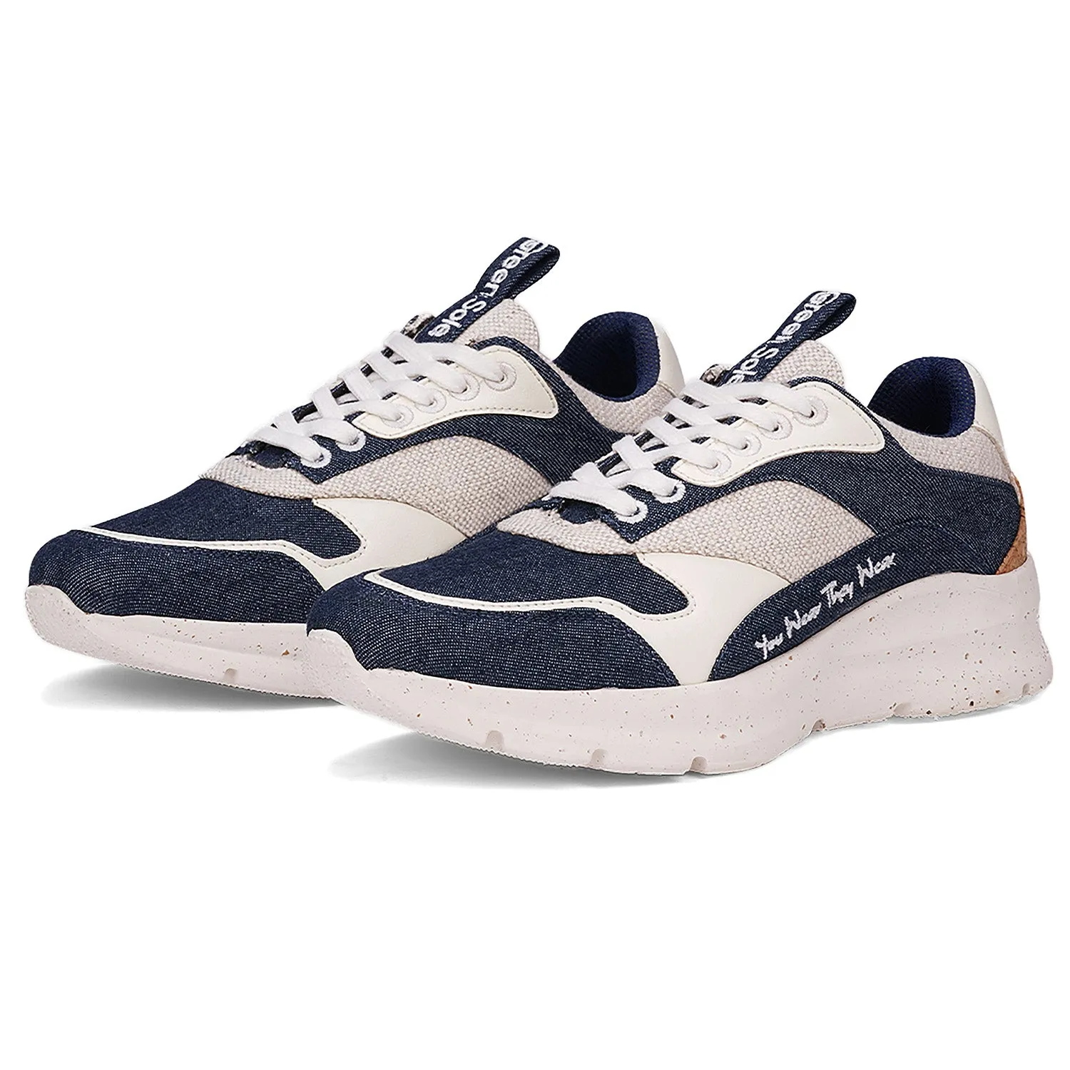 GREENSOLE NAVY BLUE    WHITE WOMENS SNEAKERLACE UP