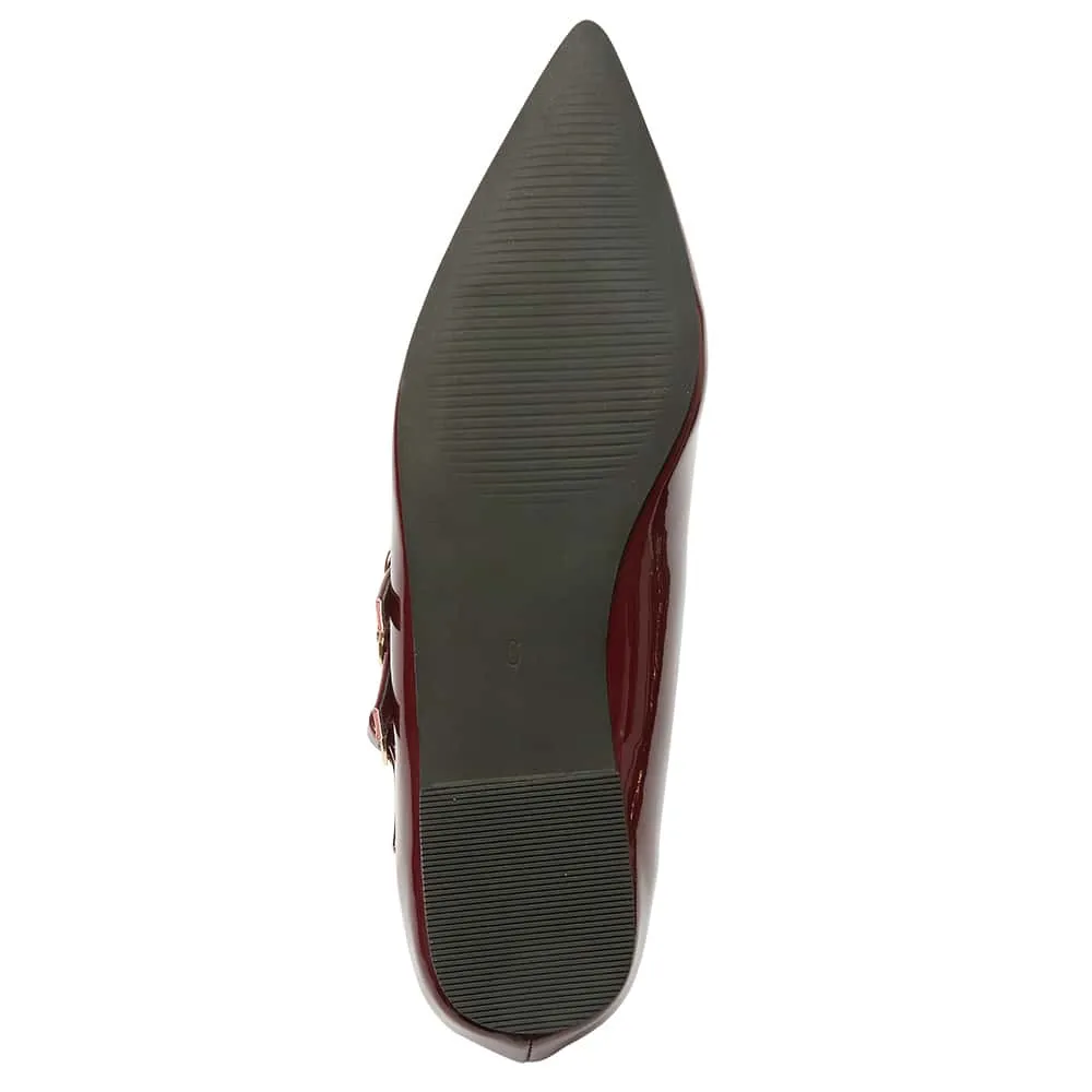 Kiara Flat in Cherry Patent