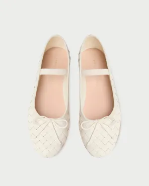 Leonie Cream Woven Ballet Flat