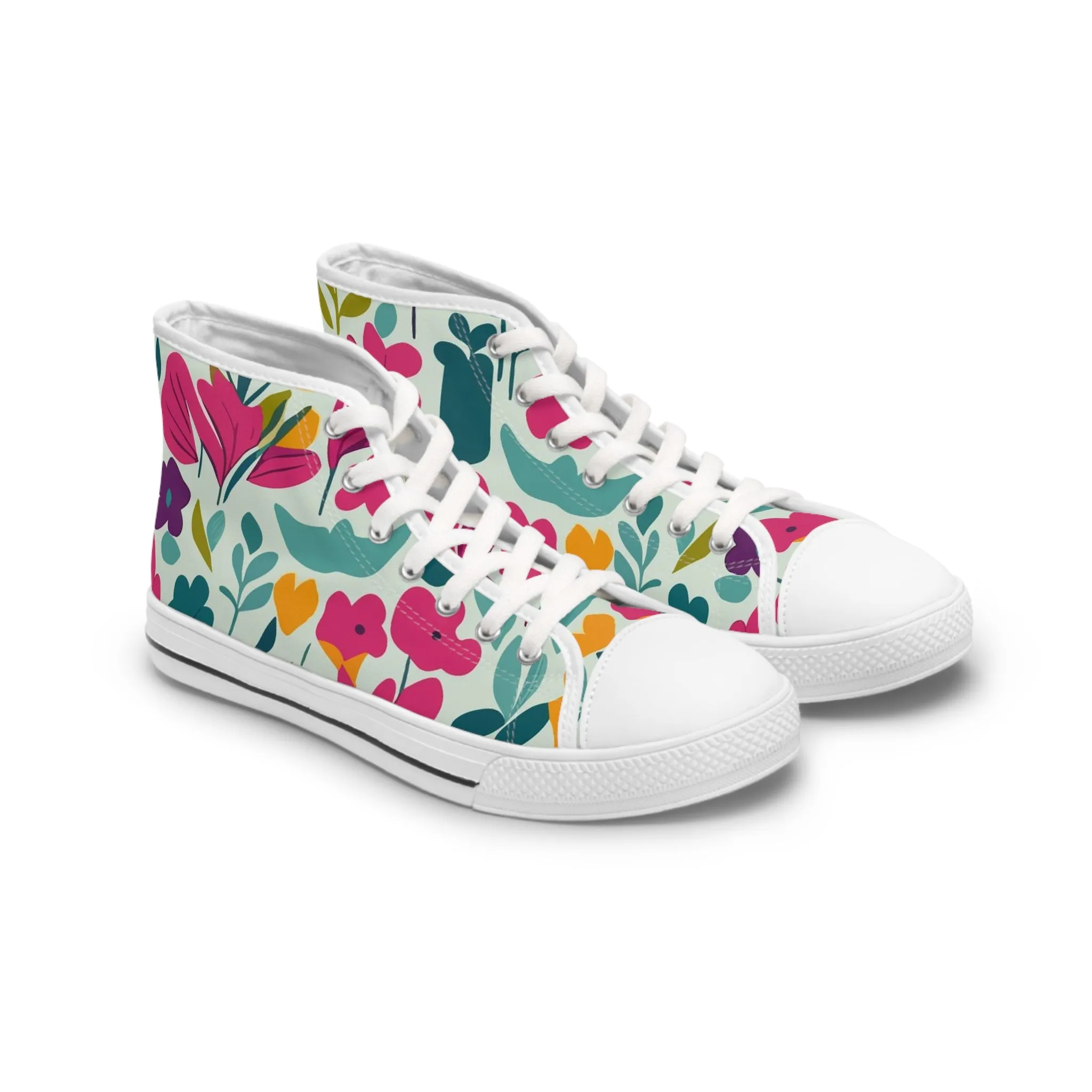 Light flowers - Inovax Women's Hight Top Sneakers