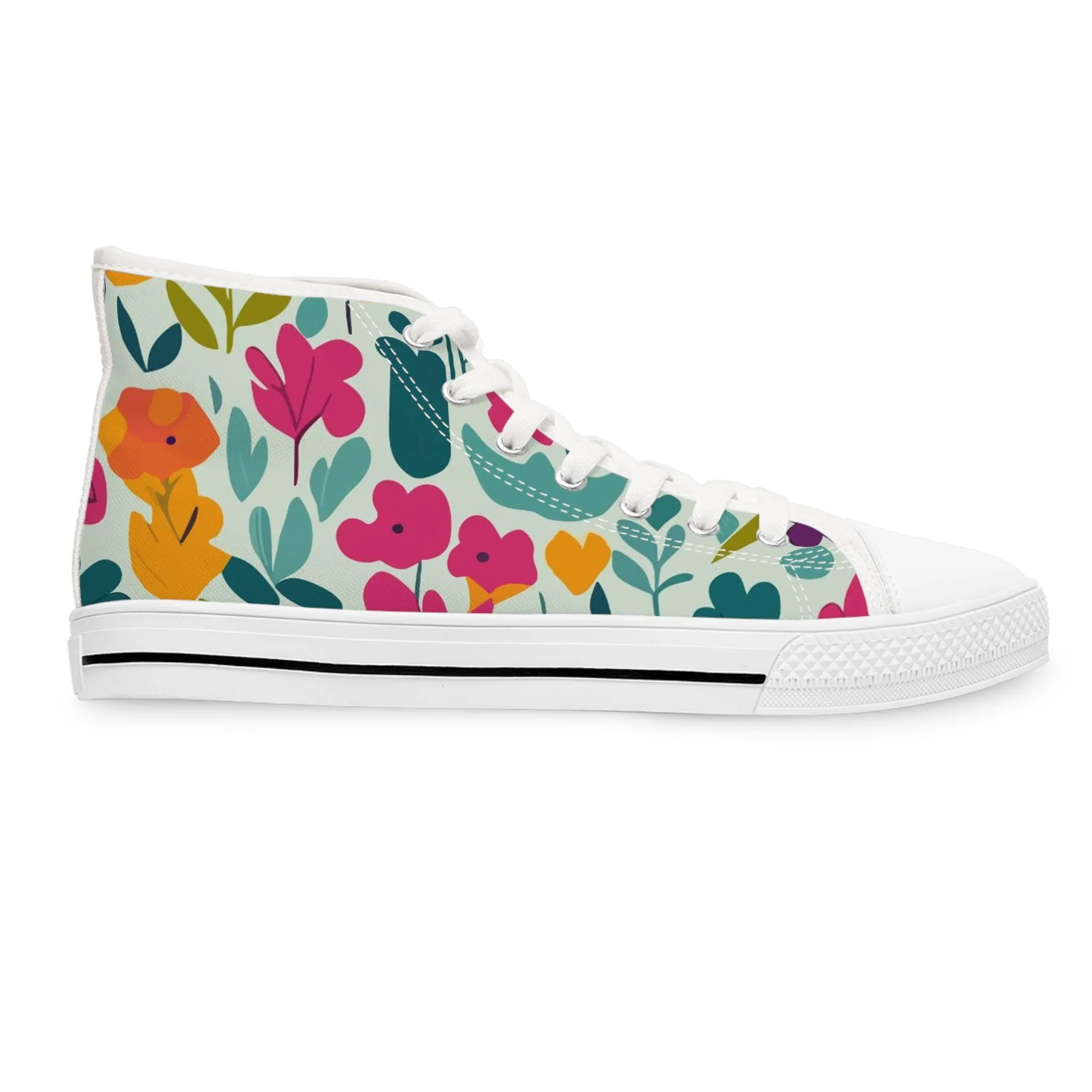 Light flowers - Inovax Women's Hight Top Sneakers