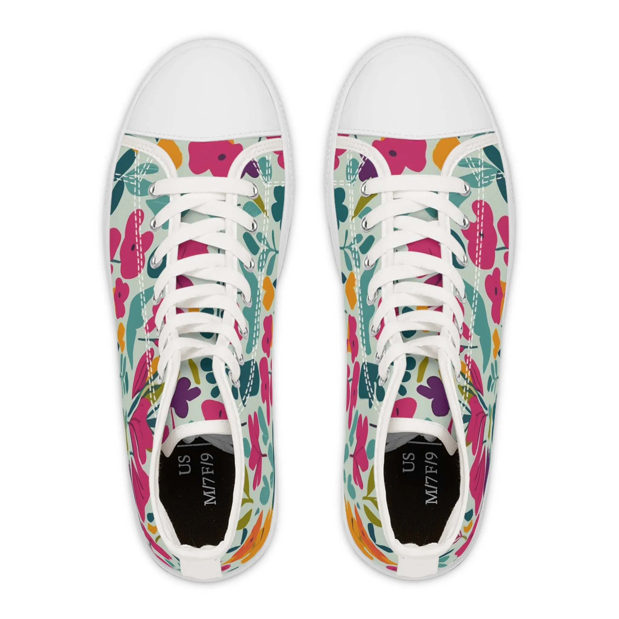 Light flowers - Inovax Women's Hight Top Sneakers