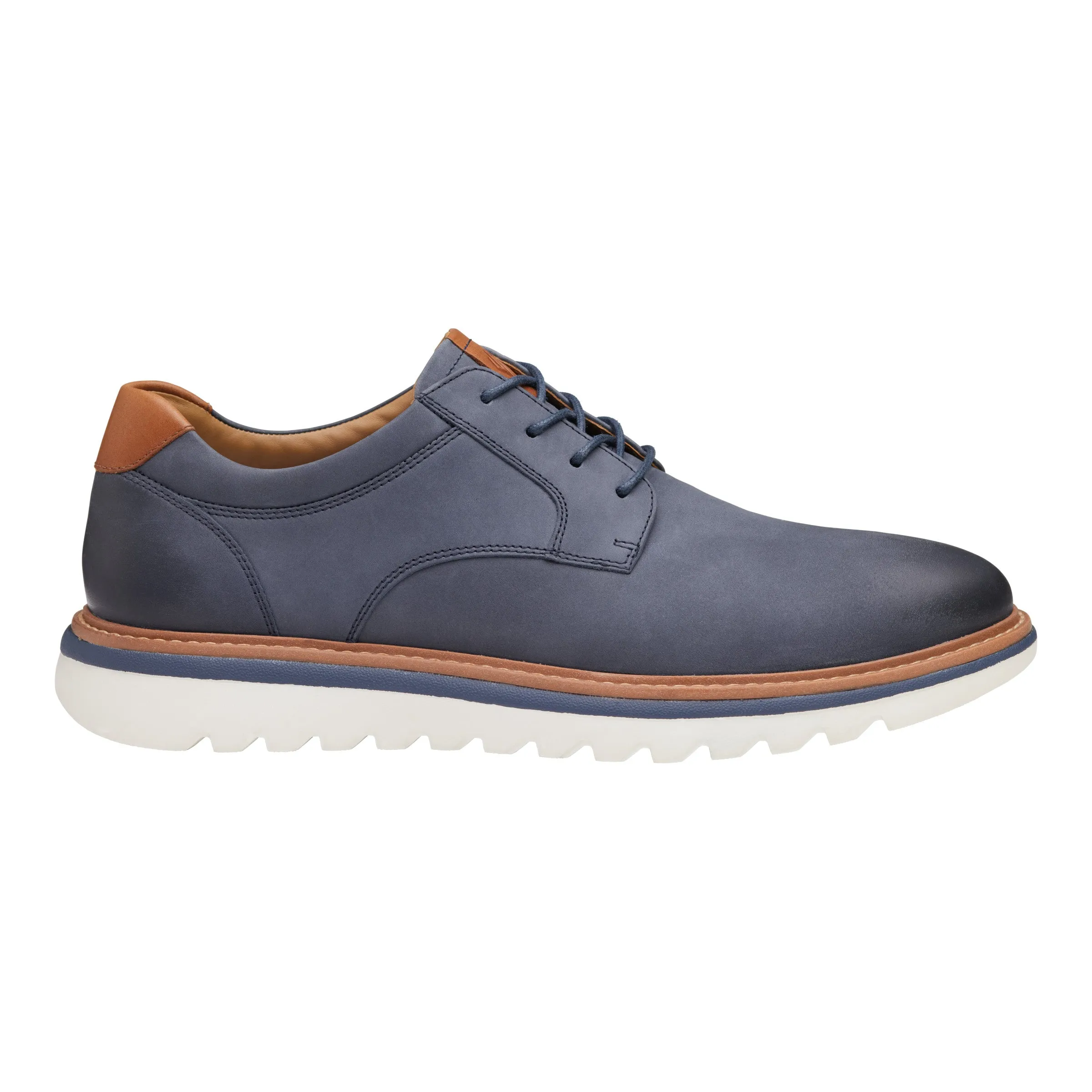 Men's Johnston & Murphy Braydon Plain Toe Color: Navy Oiled Nubuck