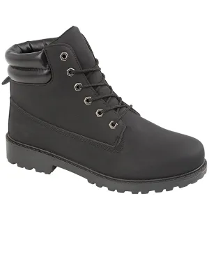 Mens Peak Lace Up Worker Boots In Black