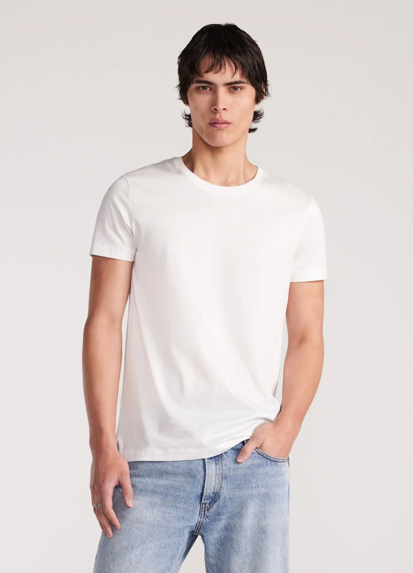 Mercerised Crew Neck T-Shirt White