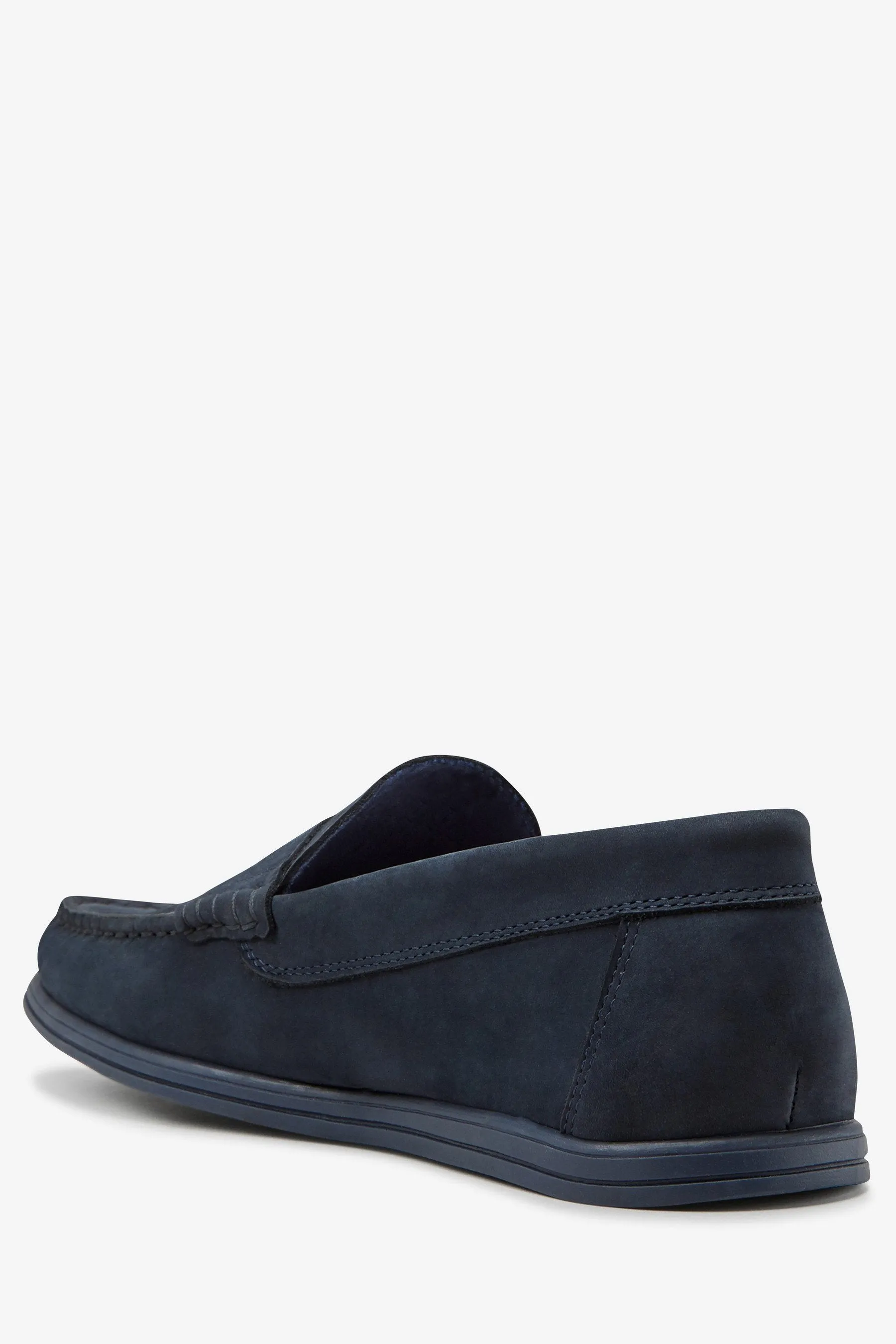 Next Navy Nubuck Older Boys Penny Loafers