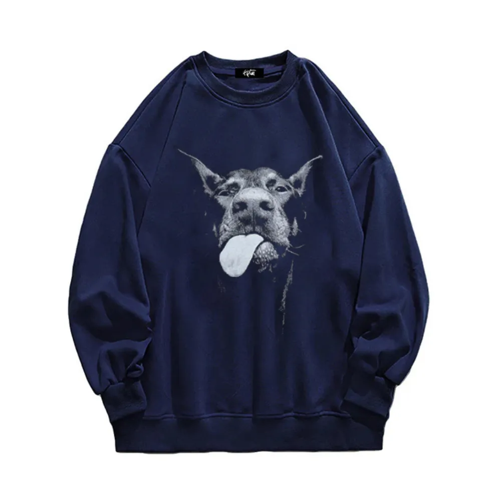 “Niche Retro Doberman Shadow Print” Sweatshirt