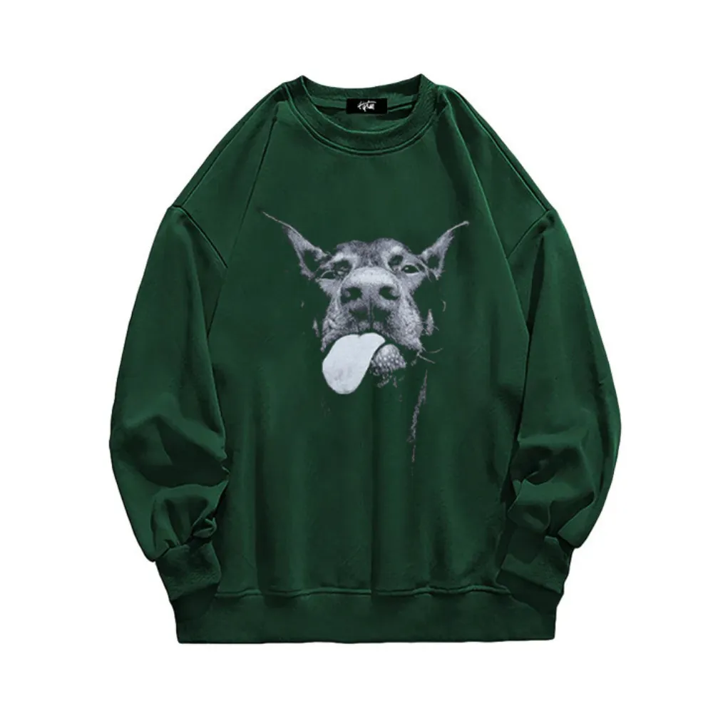 “Niche Retro Doberman Shadow Print” Sweatshirt