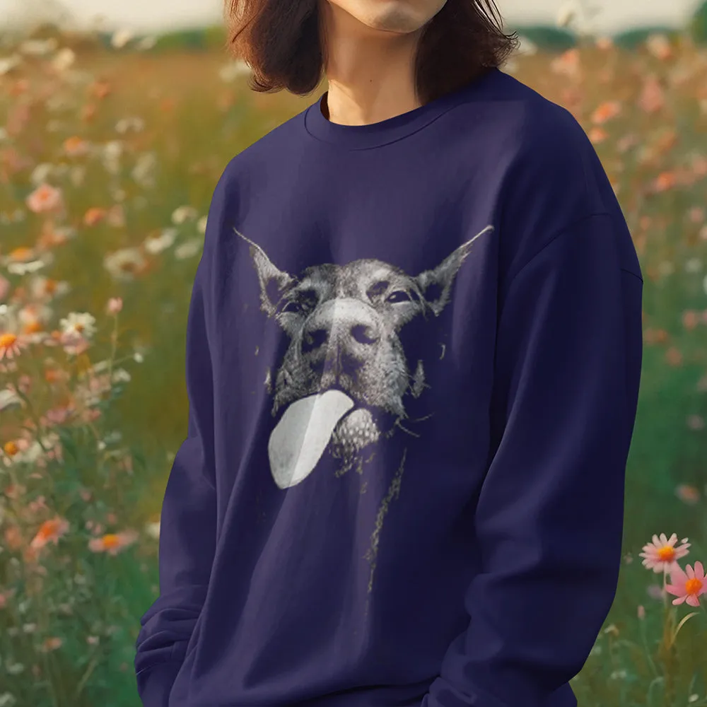 “Niche Retro Doberman Shadow Print” Sweatshirt