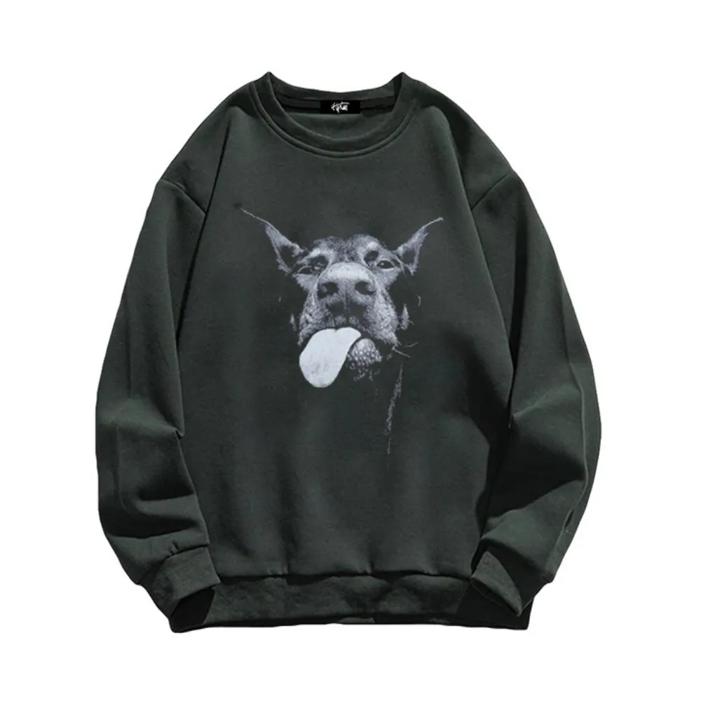 “Niche Retro Doberman Shadow Print” Sweatshirt