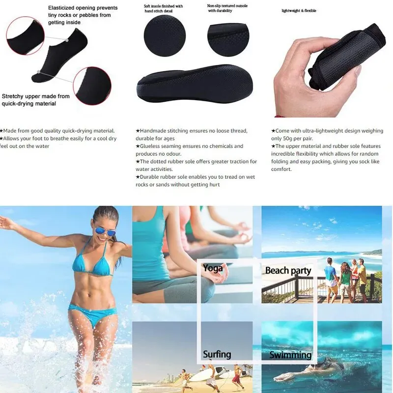 Quick-Dry Non-slip Diving Socks Coral Shoes Snorkeling Socks Swim Fins Socks Surf Yoga Beach Socks Swimming Shoes Water Shoes