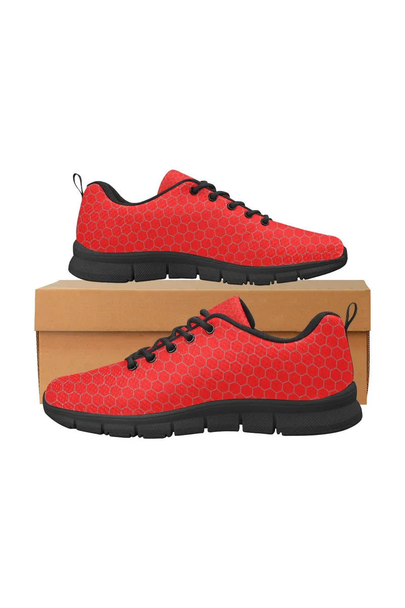 Red Honeycomb Men's Breathable Running Shoes