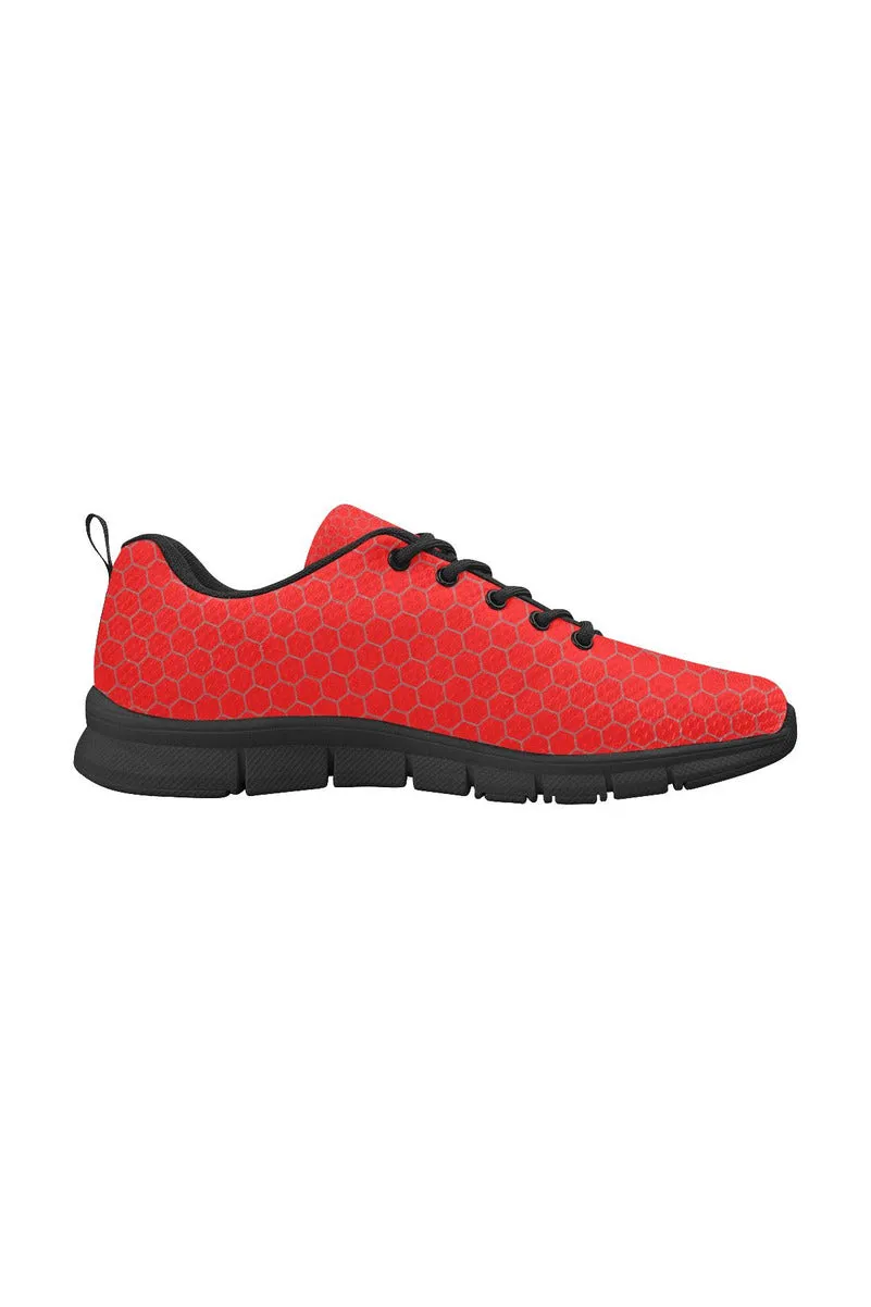 Red Honeycomb Men's Breathable Running Shoes