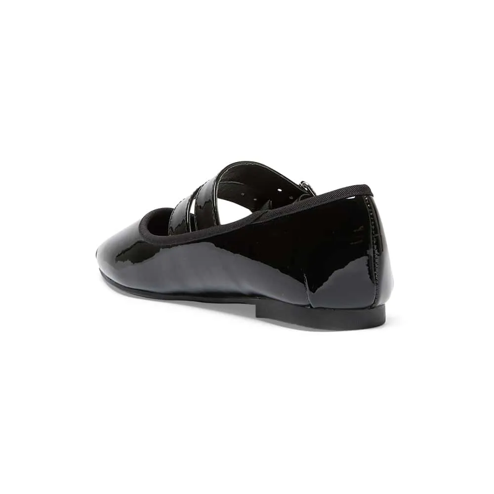 Renata Flat in Black Patent