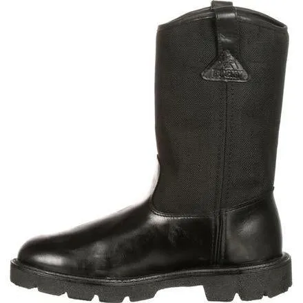 Rocky Men's Warden Pull-On Wellington Duty Boot - Black - FQ0006300