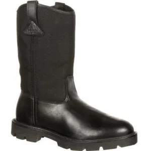 Rocky Men's Warden Pull-On Wellington Duty Boot - Black - FQ0006300