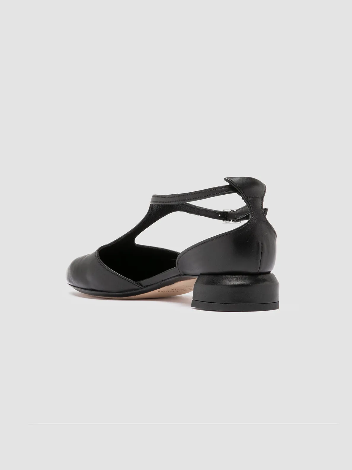 SAGE 103 - Black Leather T-Bar Shoes