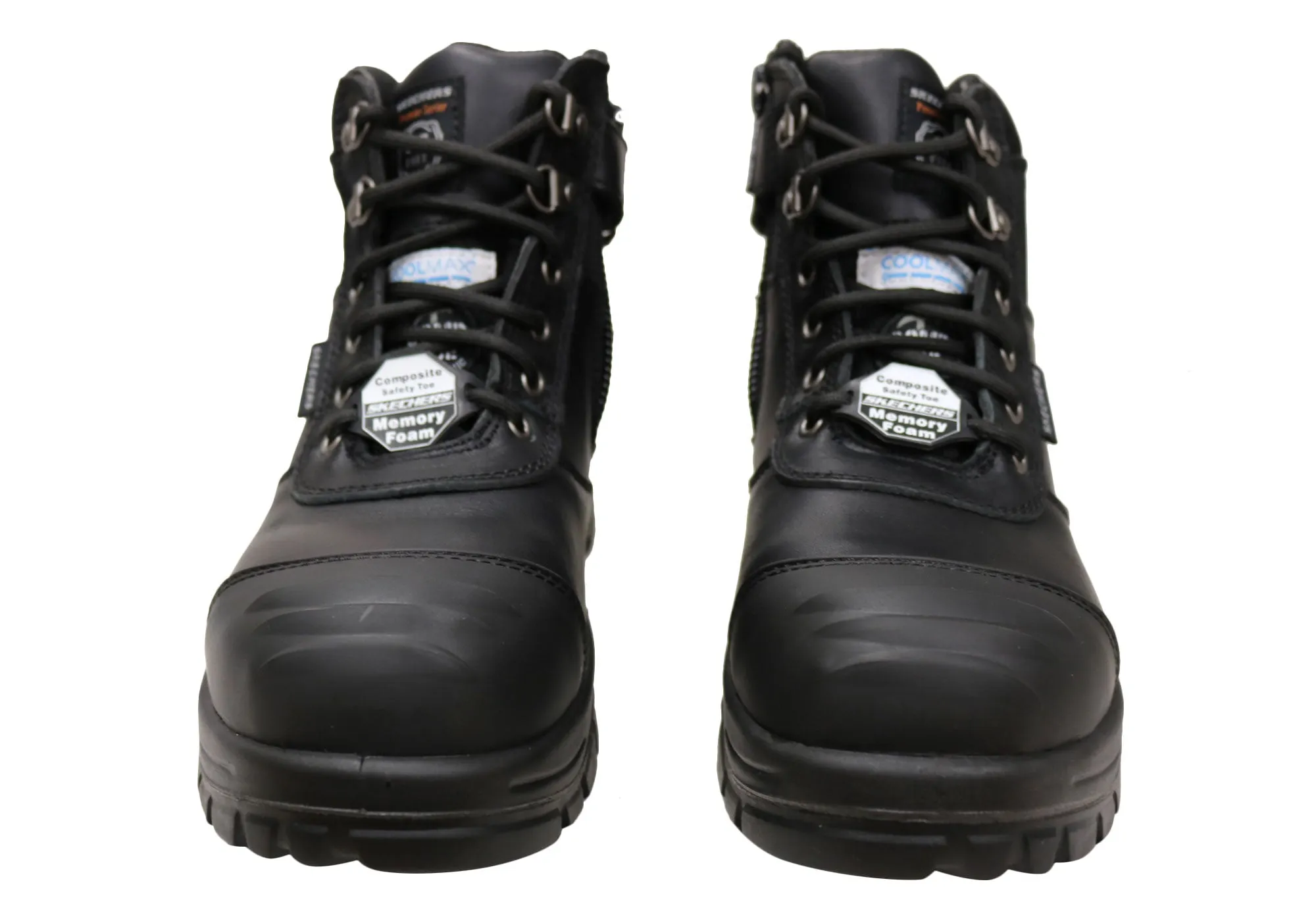 Skechers Mens Leather Work Composite Toe Work Boots