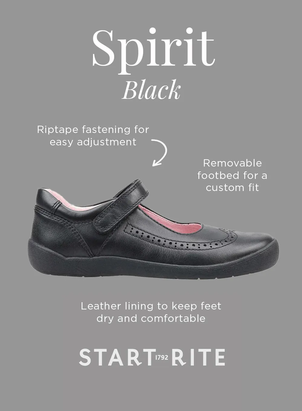 Start Rite Spirit School Shoe in Black