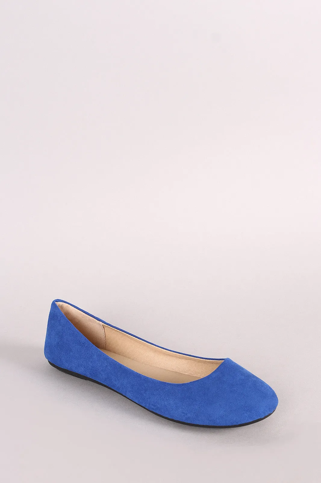 Suede Round Toe Ballet Flat