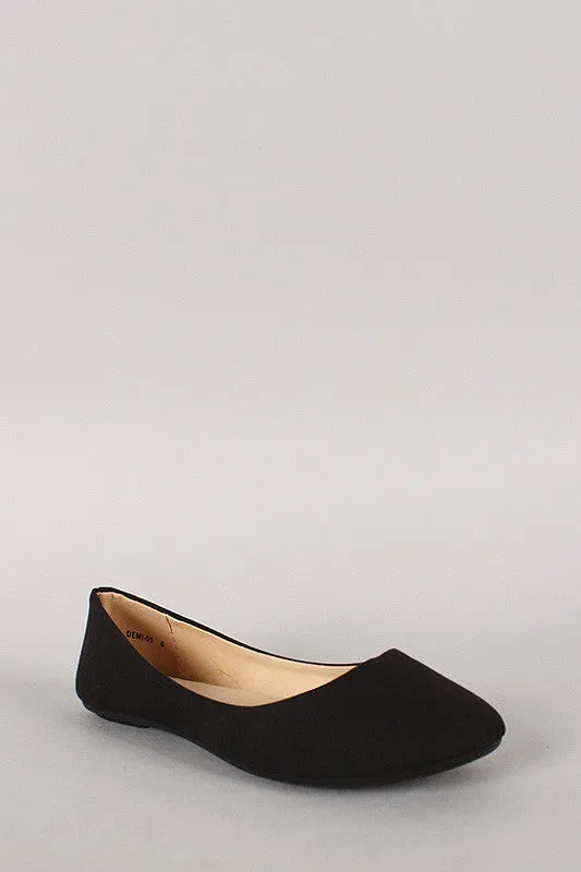 Suede Round Toe Ballet Flat