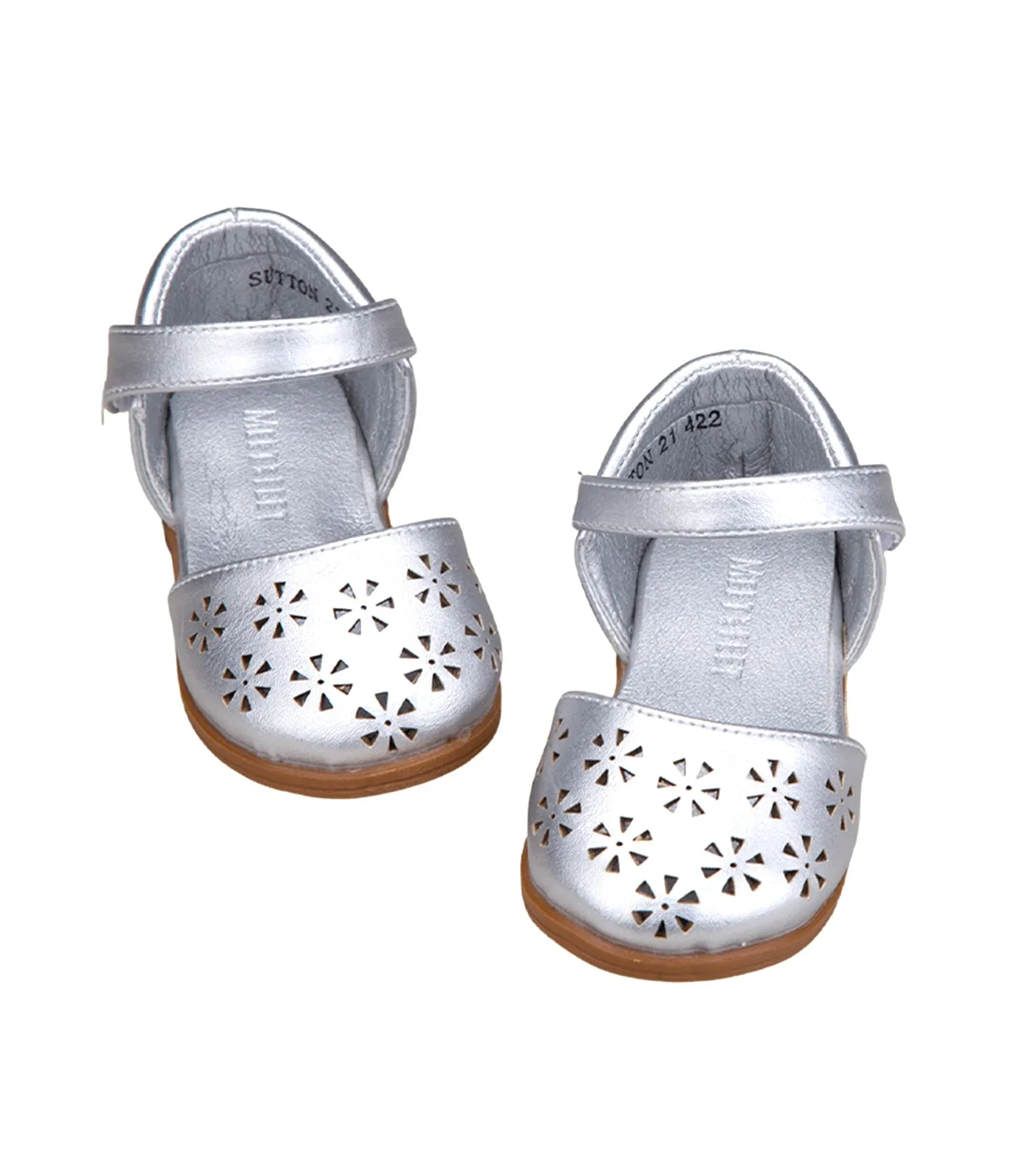 Sutton Toddler Ballet Flats for Girls - Silver