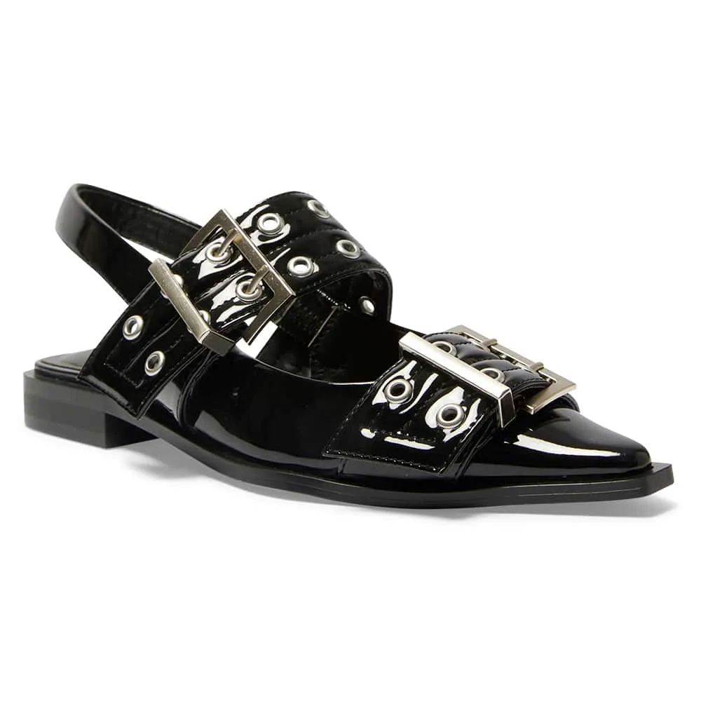 Suzie Flat in Black Patent