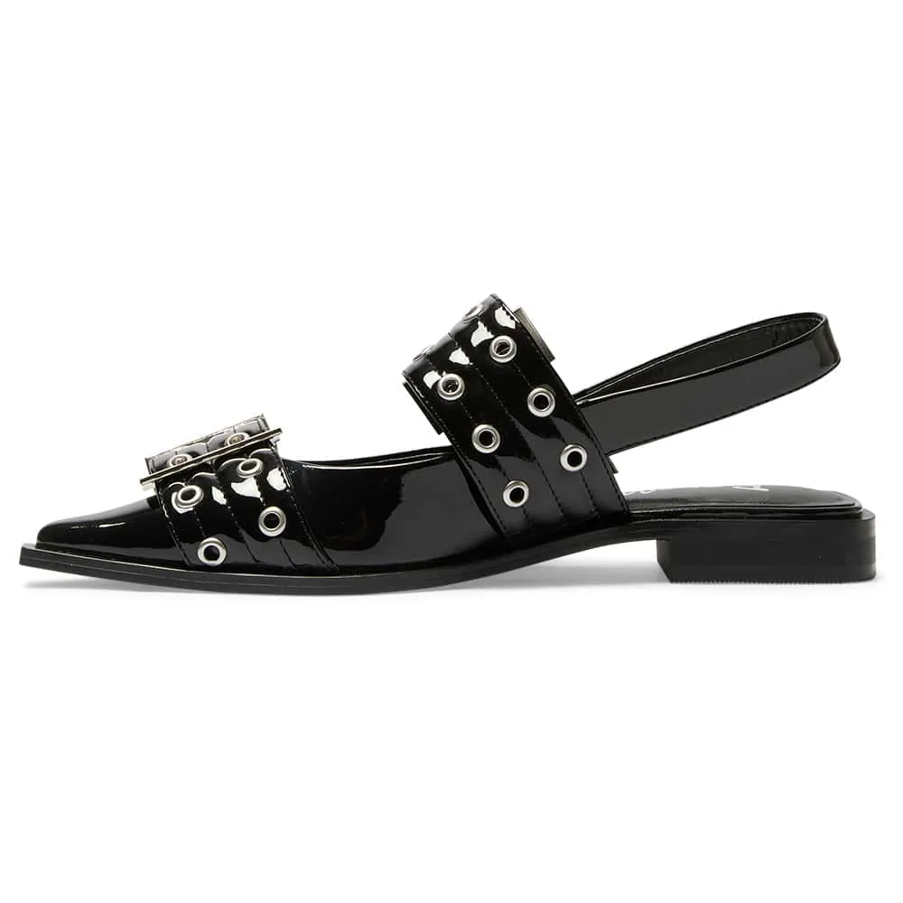 Suzie Flat in Black Patent