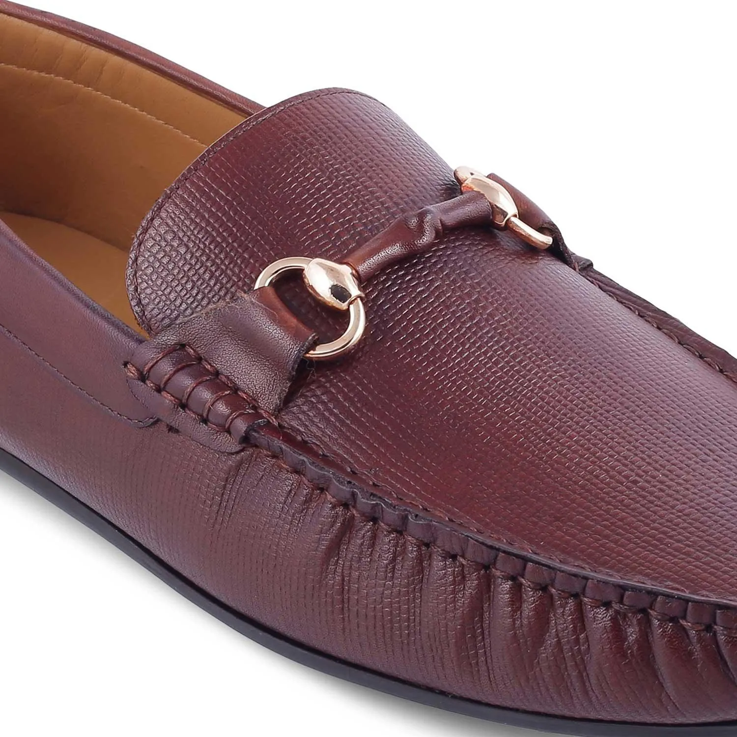 The Mills Tan Men's Leather Driving Loafers Tresmode