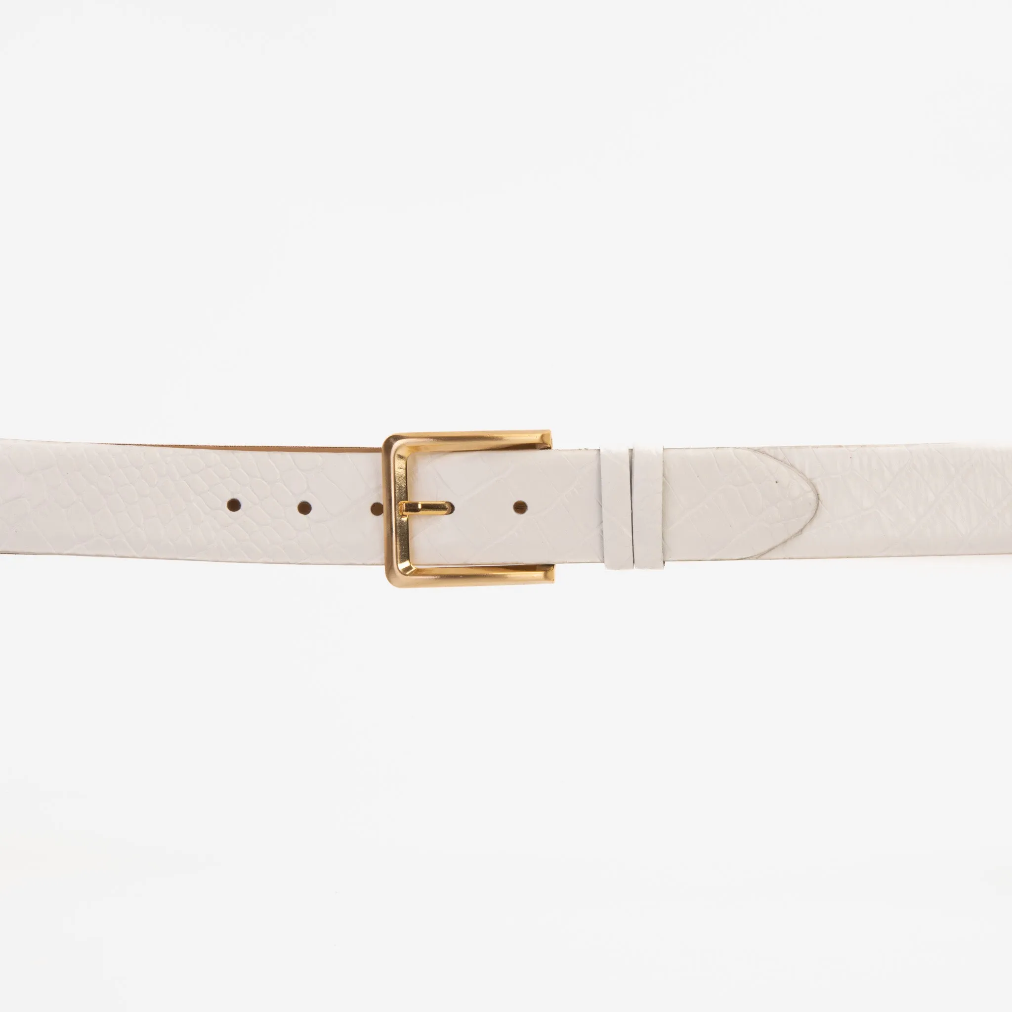 The Monaco White Leather Belt