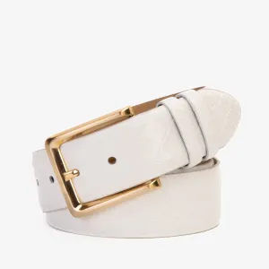 The Monaco White Leather Belt